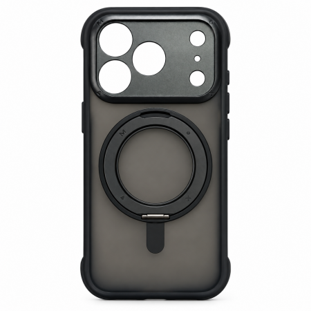 Противоударная накладка с кольцом Momax Hoop с MagSafe совместимая с iPhone 18 Pro черная - фото 2