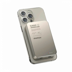 Внешний аккумулятор Momax Q. Mag X2 с MagSafe 20000 mAh 15w пустынный титан CCC