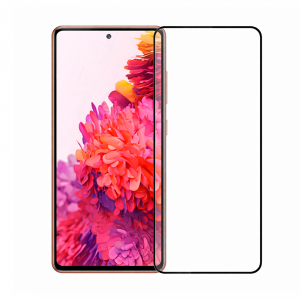Защитное стекло для Samsung S20 FE полноэкранное черное в техпаке