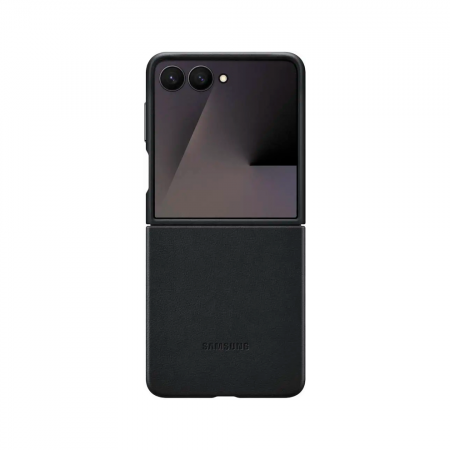 Накладка из эко кожи совместимая с Samsung Z Flip6/Flip 7FE черная