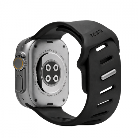 Ремешок Aulumu A02 совместимый с Apple Watch (44-45-46-49mm) силикон черный - фото 2