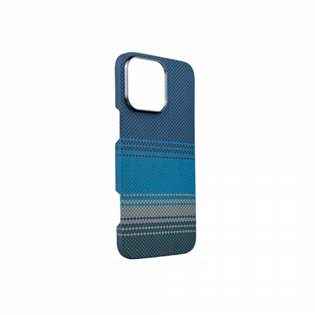 Кевларовая накладка Tactile Woven Case совместимая с iPhone 16 Pro синяя (moonrise) - фото 2