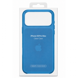 Пластиковая накладка Clear Case c MagSafe совместимые с iPhone 18 Pro Max/17 Pro Max голубая