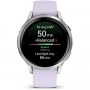 Умные часы Garmin Venu 4 41mm серебристый с сиреневым силиконовым ремешком (010-03013-41)