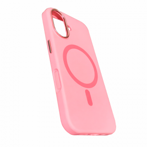 Накладка Silicone Case Mutural с MagSafe совместимая с iPhone 17 розовая