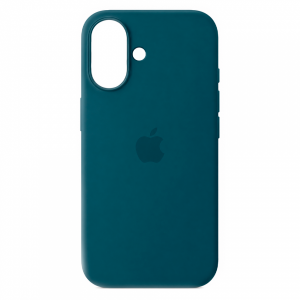 Накладка Silicone Case с MagSafe совместимая с iPhone 16 сине-серая LB