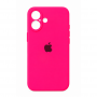 Накладка Silicone Case совместимая с iPhone 16 ярко-розовая
