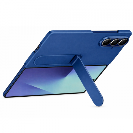 Силиконовая накладка Silicon Case + пленка совместимая с Samsung Z Fold7 синяя (оригинал) - фото 2
