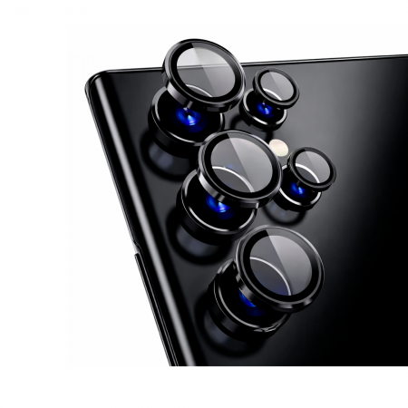 Защитное стекло на камеру черное для Samsung S24 Ultra