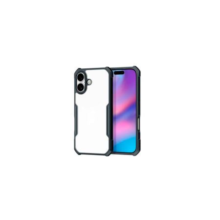 Противоударная накладка Xundd совместимая с iPhone 16 прозрачная с черными бортами - фото 3