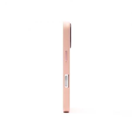 Накладка из эко-кожи Kzdoo Mag Noble Collection совместимая с iPhone 16 Plus розовая - фото 4