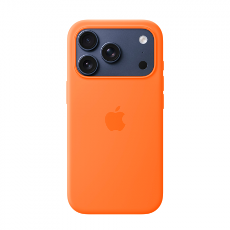 Накладка Silicone Case с MagSafe совместимая с iPhone 17 Pro Max оранжевая LB - фото 2
