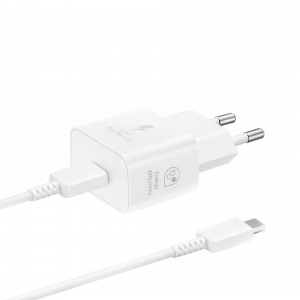 Сетевое зарядное устройство+(кабель Type-C/Type-C) Samsung (EP-T2510XWEGEU) 25W белое LB