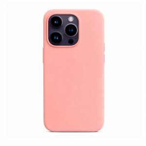 Силиконовая накладка совместимая с iPhone 14 Pro Max (SC) светло-розовая Partner