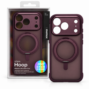 Противоударная накладка с кольцом Momax Hoop с MagSafe совместимая с iPhone 18 Pro/17 Pro черри