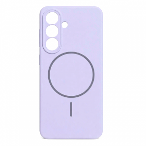 Накладка Silicone Case с MagSafe совместимая с Samsung S25 /S24 лавандовая LB