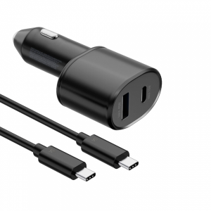 Автомобильное зарядное устройство Samsung Super Fast Charging 2.0 + кабель Type-C (45W&15W) черное LB