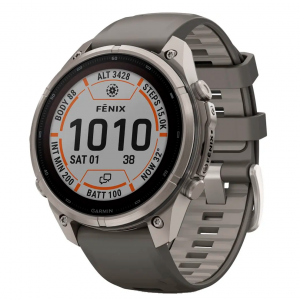Умные часы Garmin Fenix 9 Pro 47mm AMOLED Sapphire Titanium with Walnut Leather & Pebble Gray/Silver Gray Silicone Band (010-04336-87)