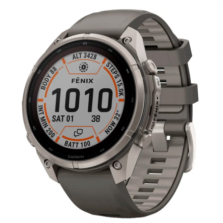 Умные часы Garmin Fenix 9 Pro 47mm AMOLED Sapphire Titanium with Walnut Leather & Pebble Gray/Silver Gray Silicone Band (010-04336-87)