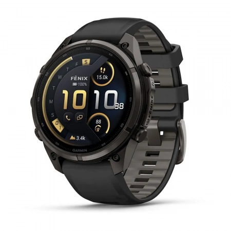 Умные Часы Garmin Fenix 9 Pro 47 mm AMOLED Sapphire Carbon Gray with Black/Pebble Gray (черный/пепельно-серый (010-04336-16)