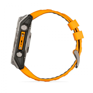 Умные Часы Garmin Fenix 8 51 mm AMOLED Titanium Spark Orange/ Graphit ( графит с оранжевым ремешком) (Titanium with silicone band) (010-02905-10)