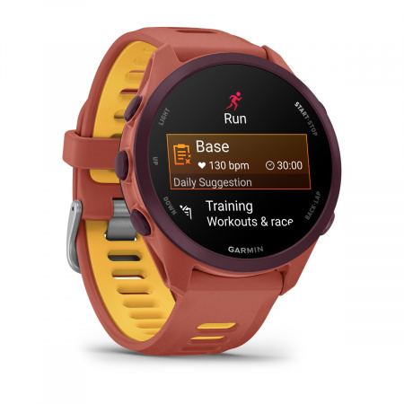 Умные часы  Garmin Forerunner 170 Music 43mm Amoled красный с красным/манговым силиконовым ремешком (010-03920-55) Тайвань - фото 3