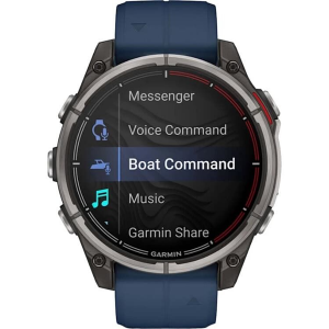 Умные часы Garmin Quatix 8 51mm Amoled Sapphire Marine GPS Smartwatch (010-02905-90) (Синий силиконовый ремешок) EAC