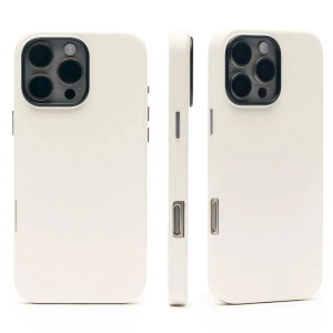 Накладка из эко-кожи Kzdoo Noble Collection совместимая с iPhone 16 Pro белая