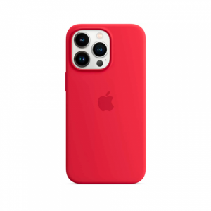 Кожаная накладка совместимая с iPhone 13 Pro (LC) MagSafe красная