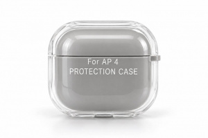 Силиконовый чехол Protective Case совместимый с AirPods 4 светло-серый