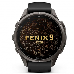 Умные Часы Garmin Fenix 9 51 mm AMOLED Sapphire Carbon Gray DLC Titanium with Black (черный) (Titanium with silicone band) (010-04763-15)