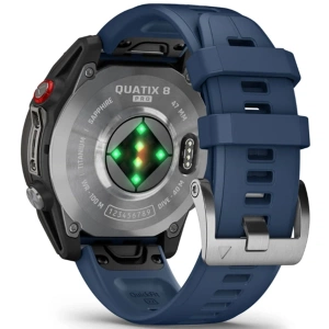 Умные часы Garmin Quatix 8 Pro 47mm Amoled Sapphire LTE (010-03198-50) (Синий силиконовый ремешок) EAC