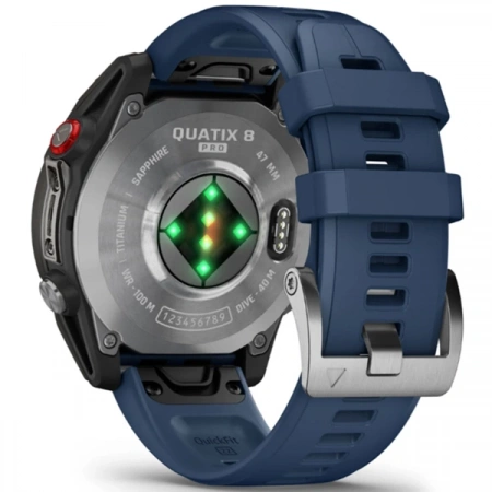 Умные часы Garmin Quatix 8 Pro 47mm Amoled Sapphire LTE (010-03198-50) (Синий силиконовый ремешок) EAC - фото 3