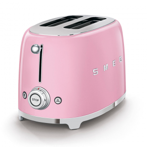 Тостер SMEG TSF01PKEU, 2 ломтика, цвет розовый