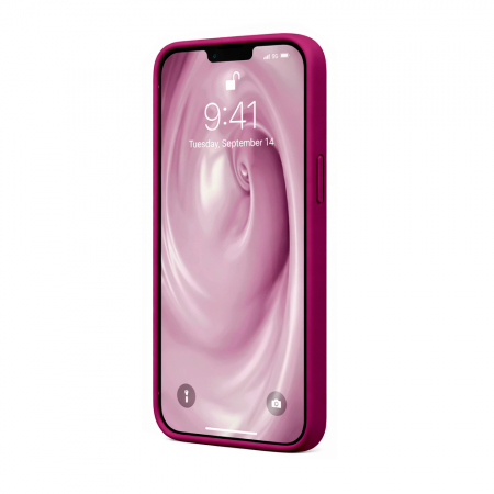 Силиконовая накладка совместимая с iPhone 14 Pro (SC) ярко-фиолетовая - фото 2