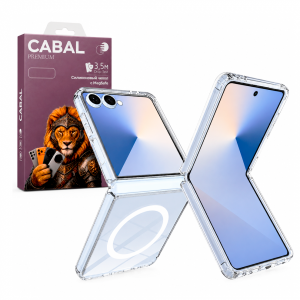 Противоударная накладка Cabal Premium Clear Case c MagSafe для Samsung Galaxy Flip 7 прозрачная