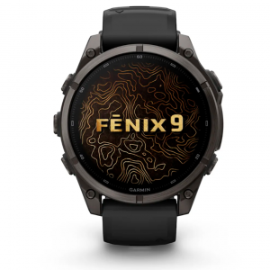 Умные Часы Garmin Fenix 9 47 mm AMOLED Titanium with Black Silicone Band (черный) (Titanium with silicone band) (010-04762-15)