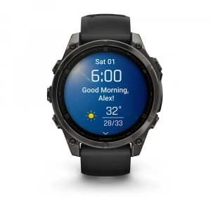Умные Часы Garmin Fenix 8 47mm AMOLED Sapphire Carbon Gray DLC черный силикон (010-02904-29) (Тайвань)