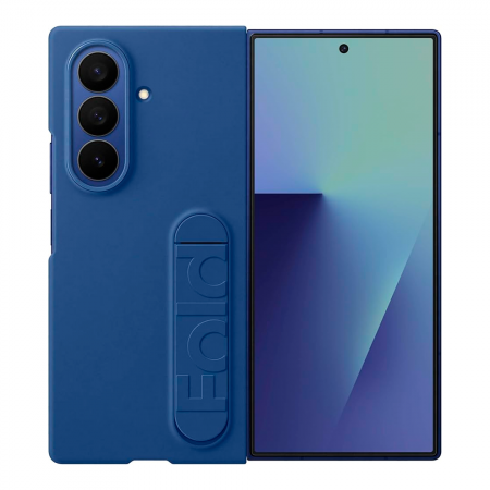 Силиконовая накладка Silicon Case + пленка совместимая с Samsung Z Fold7 синяя (оригинал)