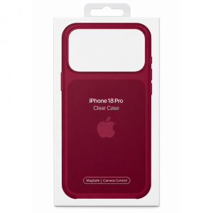 Пластиковая накладка Clear Case c MagSafe совместимая с iPhone 18 Pro/17Pro черри