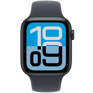 Умные часы Apple Watch SE 3 2025, 44 мм, корпус из алюминия цвета «тёмная ночь», спортивный ремешок цвета «тёмная ночь», размер S/M (MEHN4)