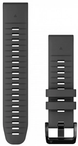 Оригинальный силиконовый ремешок для Garmin Fenix 8 47mm Quickfit 26 mm (Black/Pebble Gray) (010-13393-00)