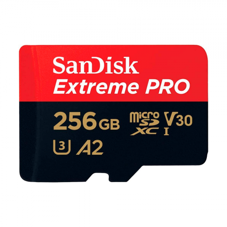 Карта памяти SanDisk Extreme Pro Micro SD 256GB U3 A2 V30 200/140MB/S с адаптером