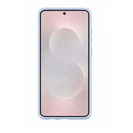 Накладка Silicone Case с MagSafe совместимая с Samsung S25 Edge голубая - фото 2