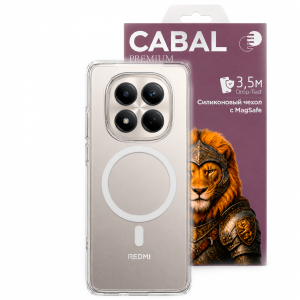 Противоударная накладка Cabal Premium Clear Case c MagSafe для Редми Note 15 Pro 4G прозрачная