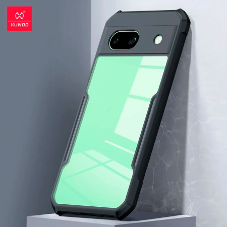 Противоударная накладка Xundd для Google Pixel 8A прозрачная с черными бортами - фото 2