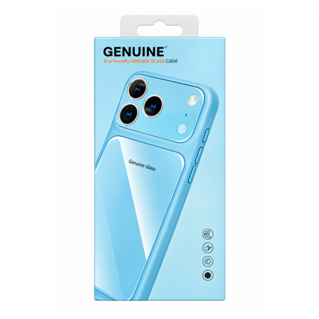 Пластиковая накладка Genuine совместимая с iPhone 18 Pro Max/17 Pro Max голубая - фото 4