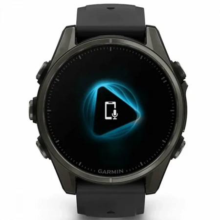 Умные Часы Garmin Fenix 8 43 mm Amoled Sapphire GPS Watch серый титан с силиконовым черным ремешком (Carbon DLC titanium silicone band) (010-02903-28) - фото 4