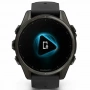 Умные Часы Garmin Fenix 8 43 mm Amoled Sapphire GPS Watch серый титан с силиконовым черным ремешком (Carbon DLC titanium silicone band) (010-02903-28)