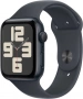 Apple Watch MXG23 Series SE (2nd Gen) 44mm Midnight Al Mid SB (черный-черный силикон) ML